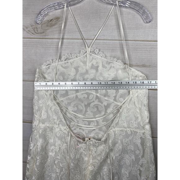 VICTORIA'S SECRET Slip Dress Lingerie XXL White Lace Strappy Back Halter - Picture 12 of 12